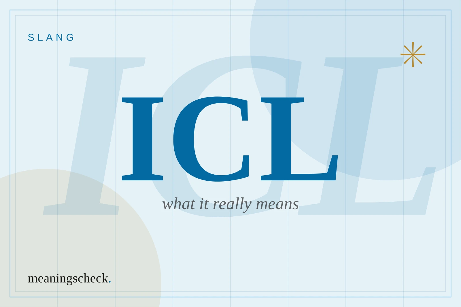 What Does ICL Mean? ICL Meaning in Text, TikTok, and Snapchat Explained (2026) ICL Meaning — typographic cover art for this guide