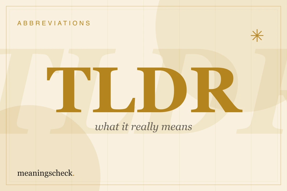 What Does TLDR Mean? Definition, Examples, and How to Use It TLDR Meaning — typographic cover art