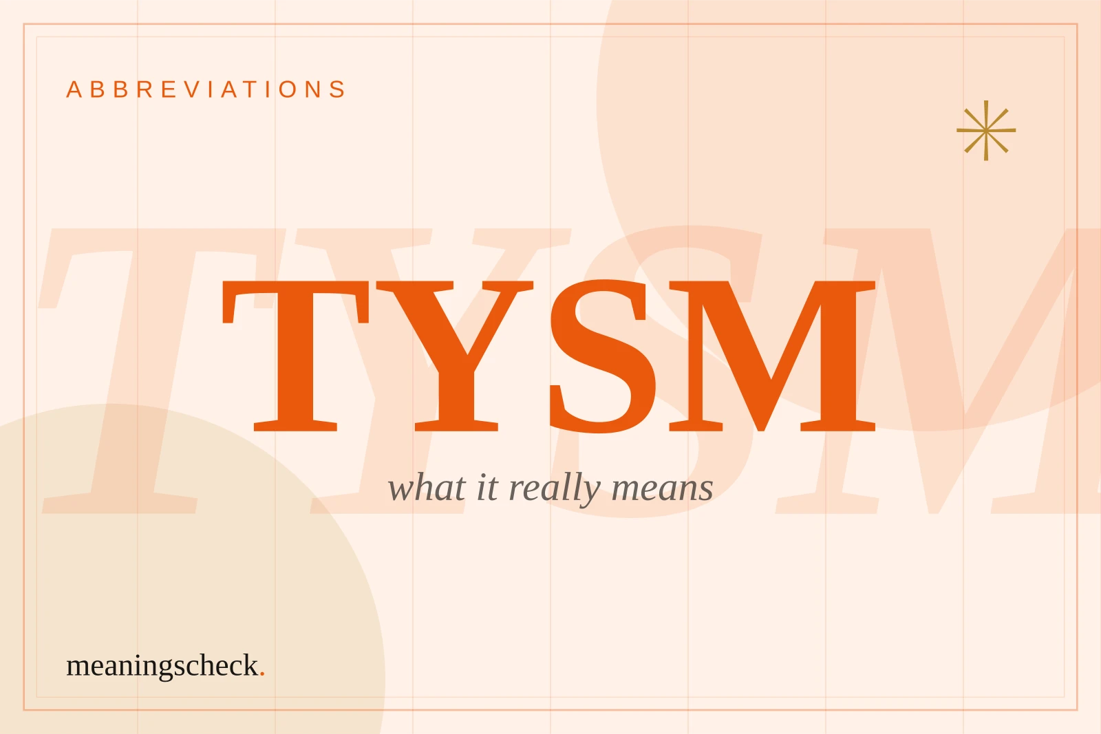 What Does TYSM Mean? TYSM Meaning in Text, How to Reply, and When to Use It (2026) TYSM Meaning — typographic cover art for this guide